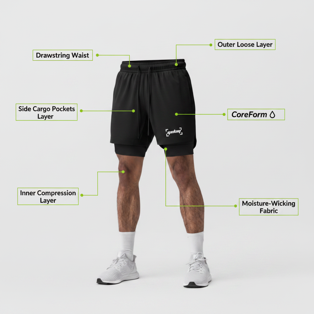 CoreForm 2-in-1 Training Shorts - Feature Breakdown