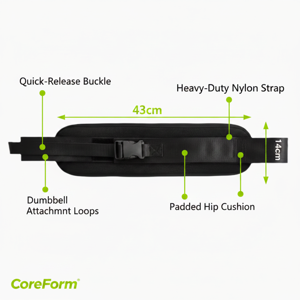 Hip Glute Belt - Feature Breakdown (cm only)
