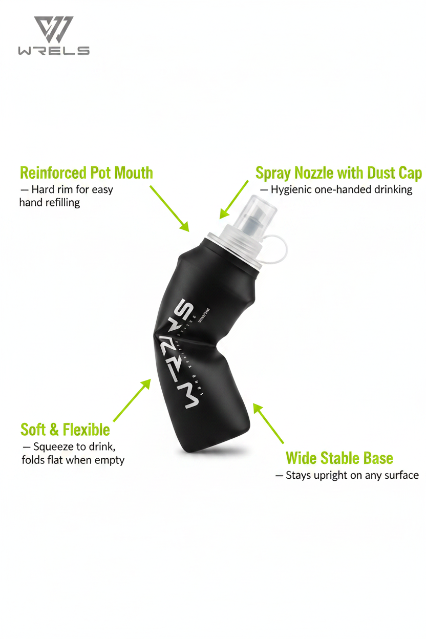 CoreForm Soft Water Bottle - feature breakdown flexible body