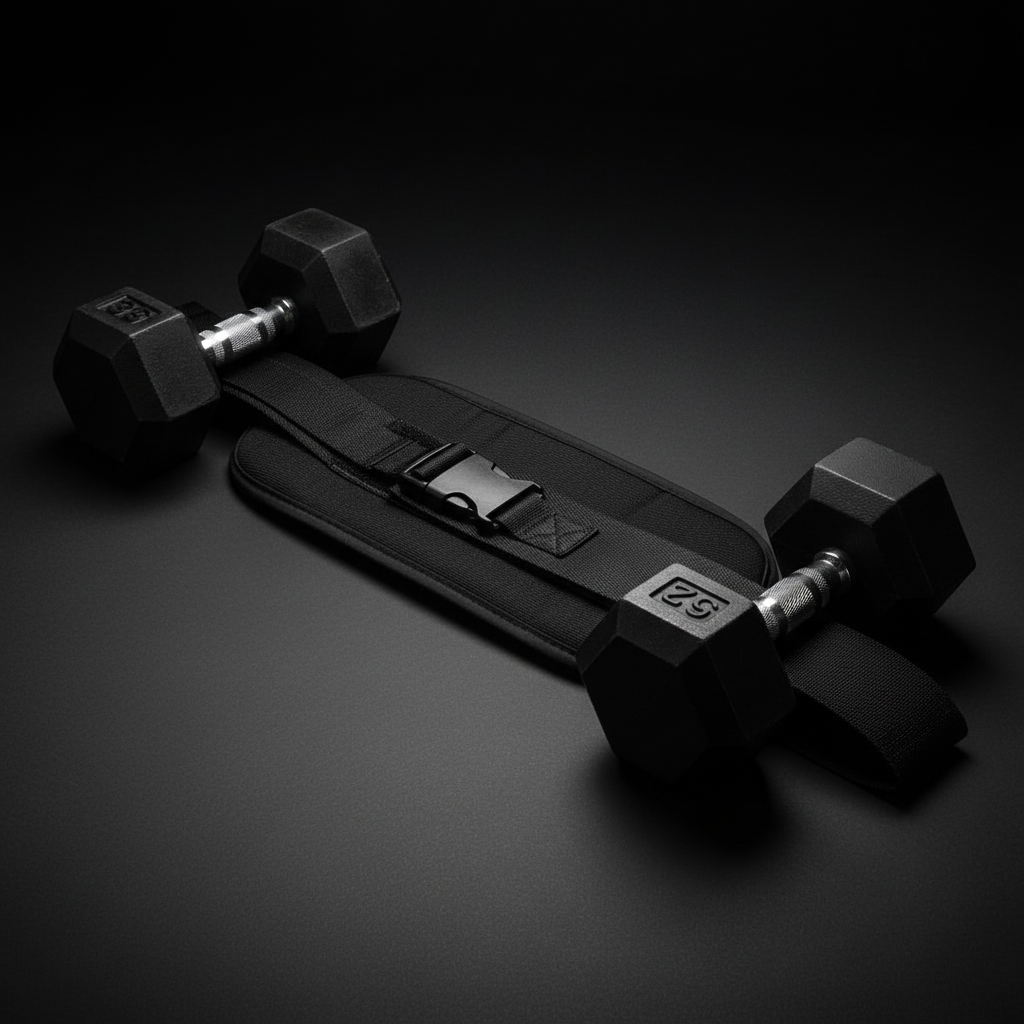CoreForm Hip & Glute Belt - Product with Dumbbells
