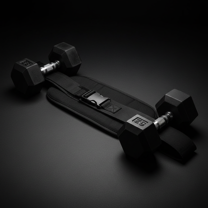 CoreForm Hip & Glute Belt - Product with Dumbbells