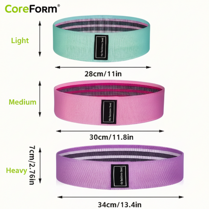 CoreForm Resistance Bands - Size Chart